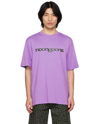 T-shirt girocollo lavorata a maglia viola chiaro di Noon Goons
