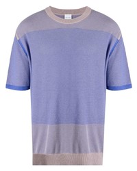 T-shirt girocollo lavorata a maglia viola chiaro di Paul Smith