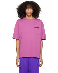T-shirt girocollo lavorata a maglia viola melanzana di BLUEMARBLE