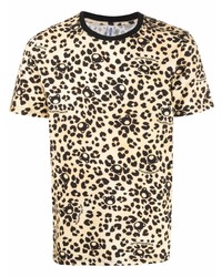 T-shirt girocollo leopardata beige di Moschino