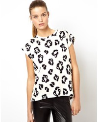 T-shirt girocollo leopardata bianca di H O U S E Of H A C K N E Y