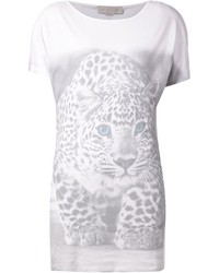T-shirt girocollo leopardata bianca di Stella McCartney