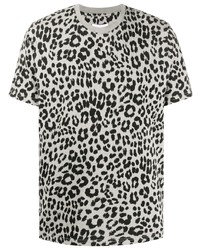 T-shirt girocollo leopardata grigia