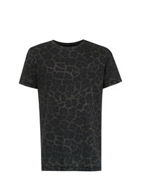 T-shirt girocollo leopardata grigio scuro
