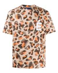 T-shirt girocollo leopardata marrone chiaro di Études