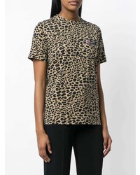 T-shirt girocollo leopardata marrone di Etro