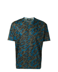 T-shirt girocollo leopardata multicolore di DSQUARED2