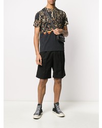 T-shirt girocollo leopardata nera di Just Cavalli