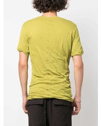 T-shirt girocollo lime di Rick Owens