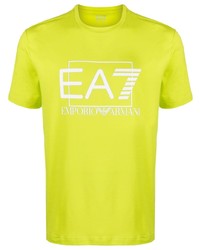 T-shirt girocollo lime di Ea7 Emporio Armani