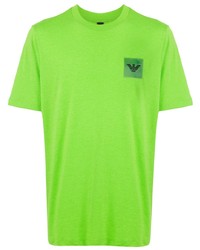 T-shirt girocollo lime di Emporio Armani