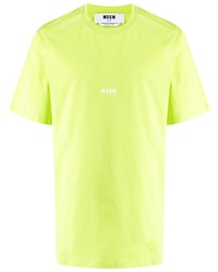 T-shirt girocollo lime di MSGM