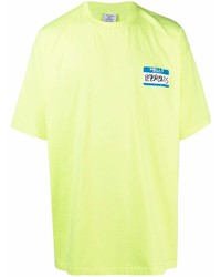 T-shirt girocollo lime di Vetements
