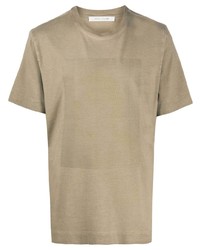 T-shirt girocollo marrone chiaro di 1017 Alyx 9Sm