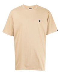 T-shirt girocollo marrone chiaro di A Bathing Ape