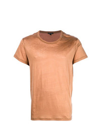 T-shirt girocollo marrone chiaro di Ann Demeulemeester