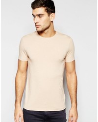 T-shirt girocollo marrone chiaro di Asos