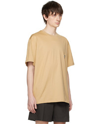 T-shirt girocollo marrone chiaro di Wooyoungmi