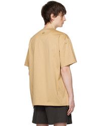 T-shirt girocollo marrone chiaro di Wooyoungmi