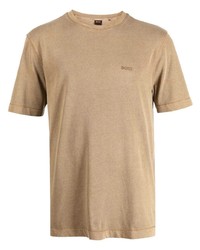 T-shirt girocollo marrone chiaro di BOSS