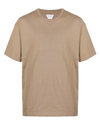 T-shirt girocollo marrone chiaro di Bottega Veneta