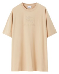 T-shirt girocollo marrone chiaro di Burberry