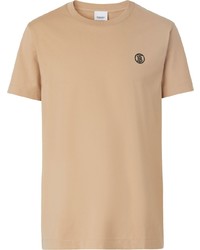 T-shirt girocollo marrone chiaro di Burberry