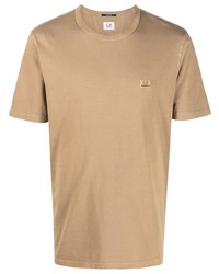 T-shirt girocollo marrone chiaro di C.P. Company