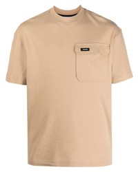 T-shirt girocollo marrone chiaro di Calvin Klein