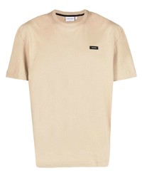 T-shirt girocollo marrone chiaro di Calvin Klein