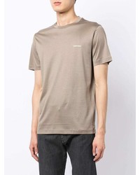 T-shirt girocollo marrone chiaro di Emporio Armani