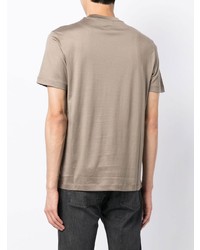 T-shirt girocollo marrone chiaro di Emporio Armani