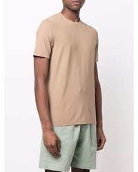 T-shirt girocollo marrone chiaro di Lardini