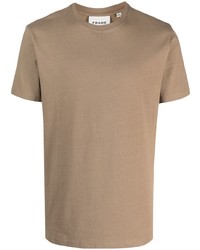 T-shirt girocollo marrone chiaro di Frame