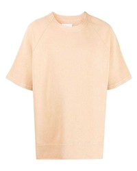T-shirt girocollo marrone chiaro di Jil Sander