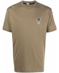 T-shirt girocollo marrone chiaro di Karl Lagerfeld