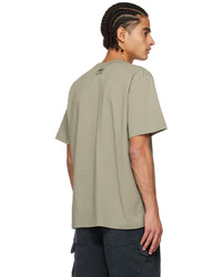 T-shirt girocollo marrone chiaro di Sacai
