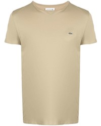 T-shirt girocollo marrone chiaro di Lacoste