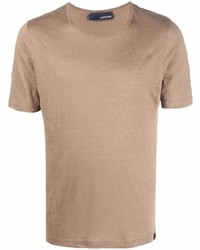 T-shirt girocollo marrone chiaro di Lardini