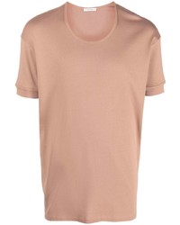 T-shirt girocollo marrone chiaro di Lemaire