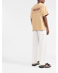 T-shirt girocollo marrone chiaro di Kenzo