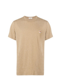 T-shirt girocollo marrone chiaro di MAISON KITSUNÉ