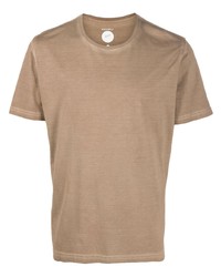 T-shirt girocollo marrone chiaro di Mazzarelli