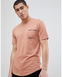 T-shirt girocollo marrone chiaro di ONLY & SONS