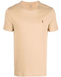 T-shirt girocollo marrone chiaro di Polo Ralph Lauren