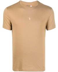 T-shirt girocollo marrone chiaro di Polo Ralph Lauren