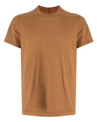 T-shirt girocollo marrone chiaro di Rick Owens