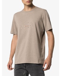 T-shirt girocollo marrone chiaro di Saint Laurent