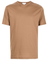 T-shirt girocollo marrone chiaro di Sunspel