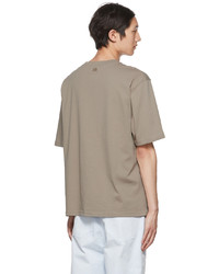 T-shirt girocollo marrone chiaro di AMI Alexandre Mattiussi